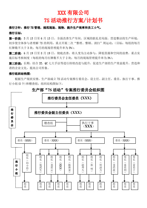 7S活动推行方案+5S活动推行计划书