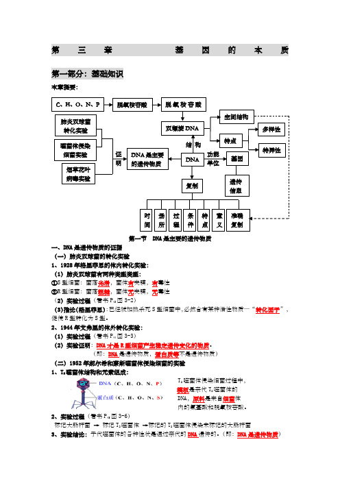 高中生物必修二 第三章基因的本质知识点提纲总结