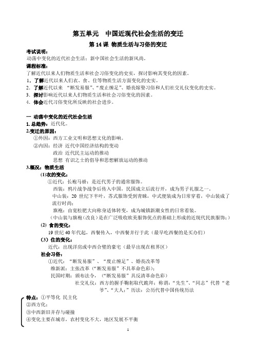 近代社会生活习俗的变迁