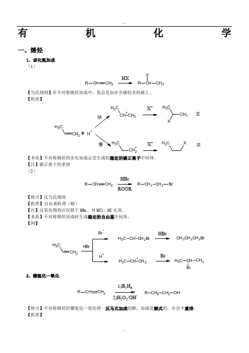 大学有机化学反应方程式总结(较全) ()