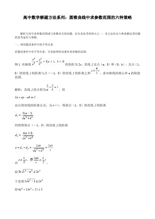 高中数学解题方法系列：解析几何中求参数范围的6种策略