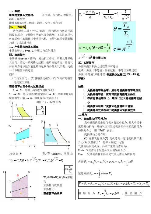 北航发动机原理总结--经典版