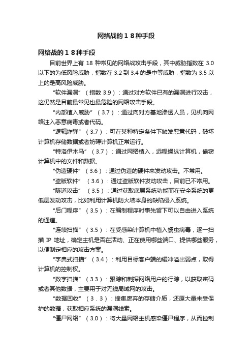 网络战的１８种手段