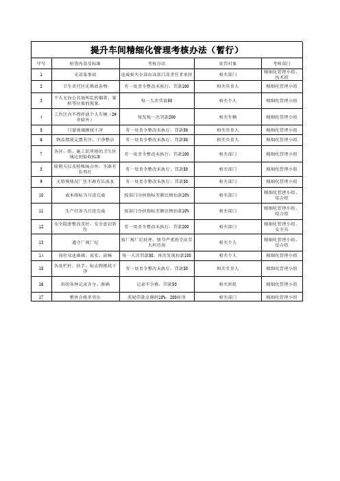 精细化管理考核办法