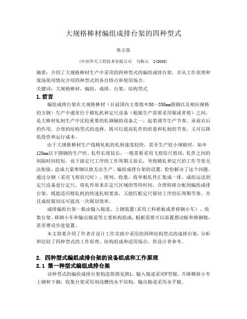 大规格棒材编组台架的四种型式