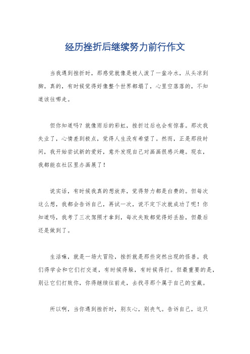 经历挫折后继续努力前行作文