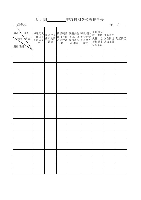 幼儿园消防巡查记录表