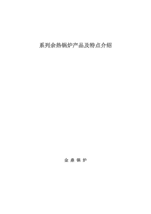 系列余热锅炉产品及特点介绍