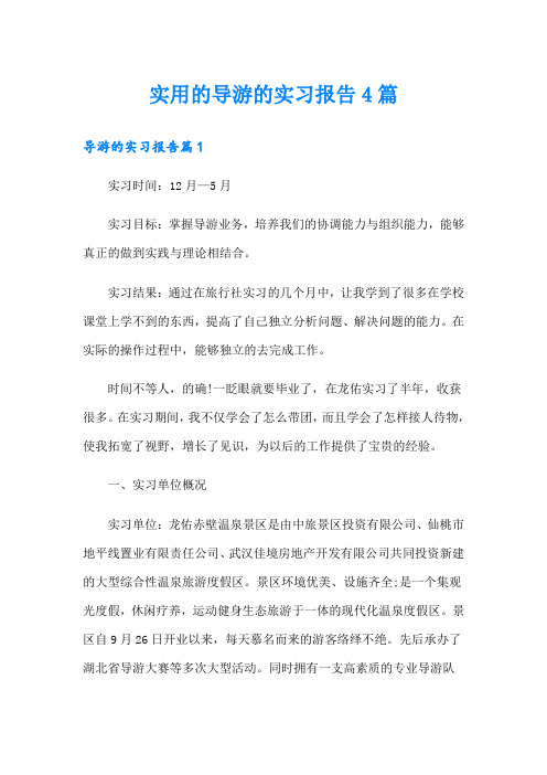 实用的导游的实习报告4篇