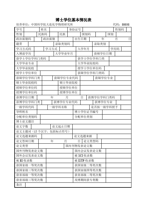 博士学位基本情况表 .doc