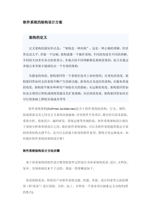 软件系统的架构设计方案[整理]