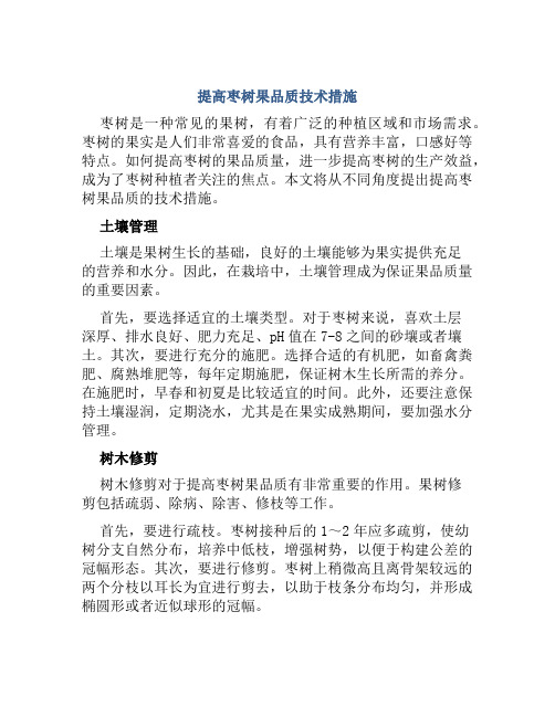 提高枣树果品质技术措施