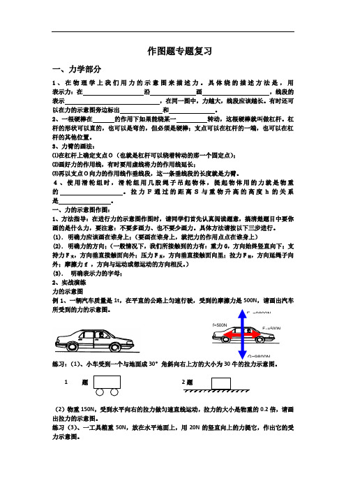 浙教版科学九年级中考作图题专题复习精品练习题