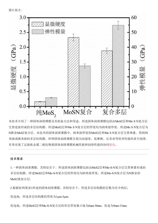 固体润滑薄膜及其设备制作方法和用途与制作流程