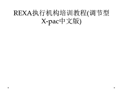 REXA执行机构培训教程(调节型X-pac中文版)