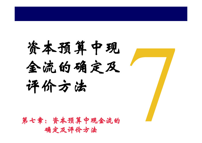 资本预算中现金流的确定及评价方法