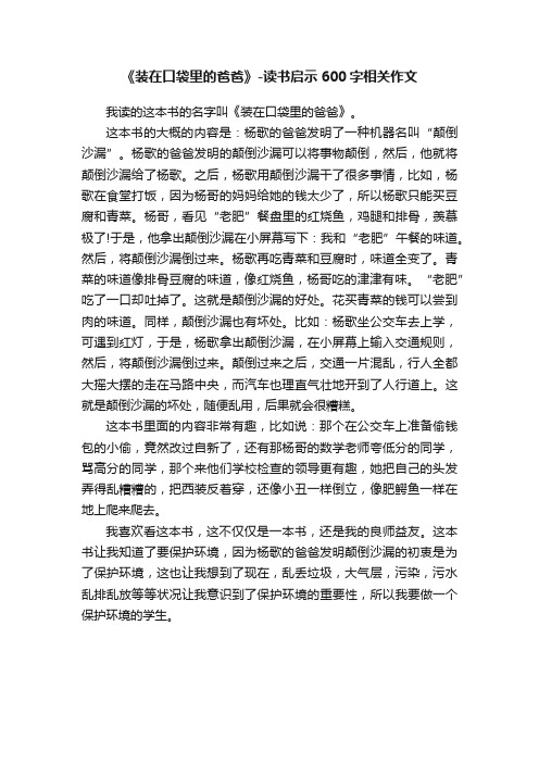 《装在口袋里的爸爸》-读书启示600字相关作文