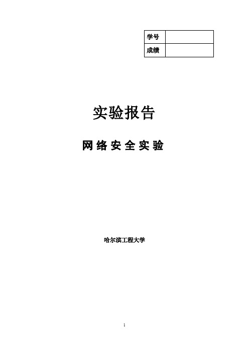 网络安全实验报告(HEU哈尔滨工程大学 全部实验)