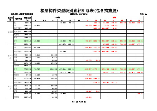 2012.5.6-楼层构件类型级别直径汇总表