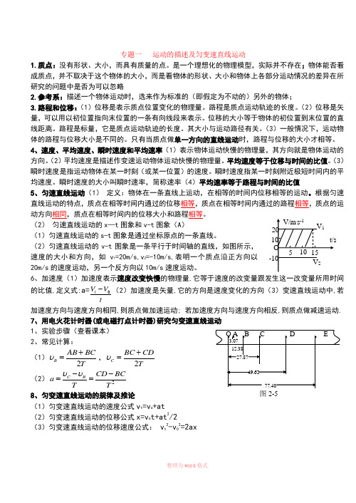 高一物理复习资料