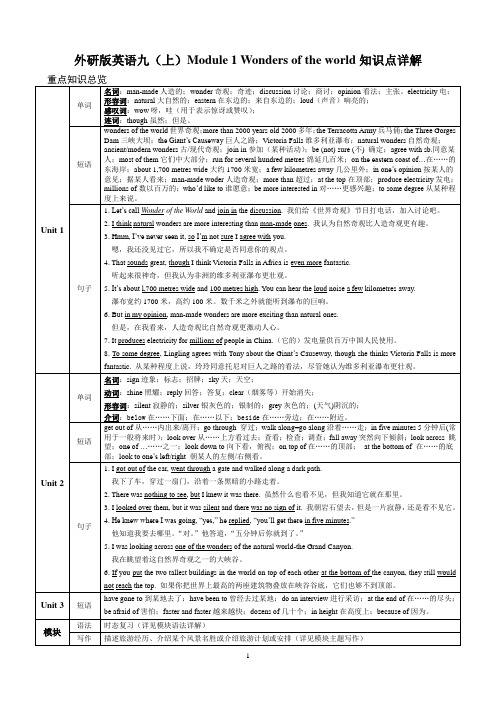 Module 1 外研版英语九年级上册知识点详解