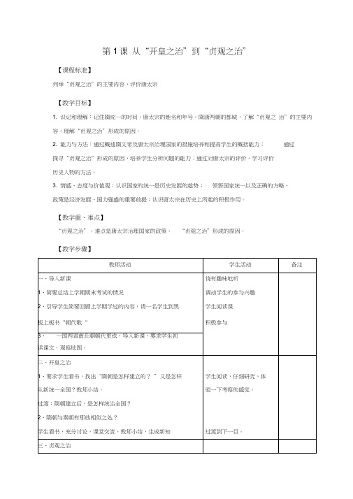 《从“开皇之治”到“贞观之治”》教学设计4