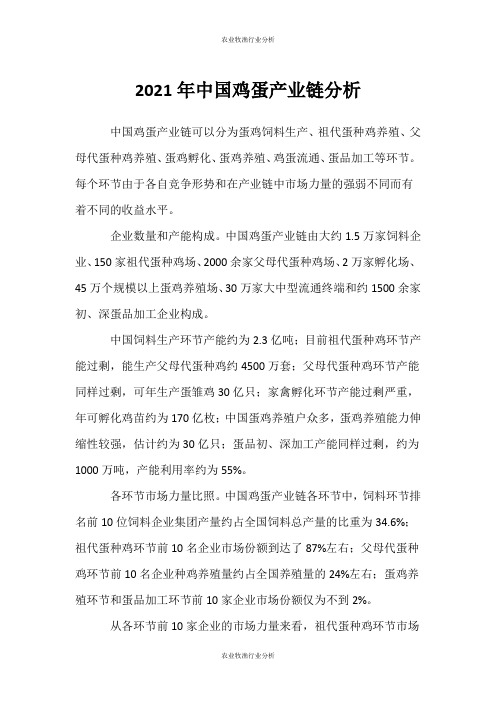 (农业牧渔行业分析)中国鸡蛋产业链分析