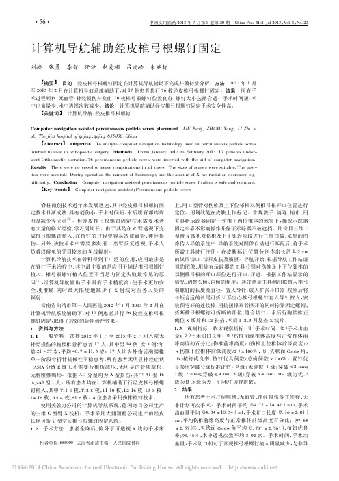 计算机导航辅助经皮椎弓根螺钉固定_刘峰