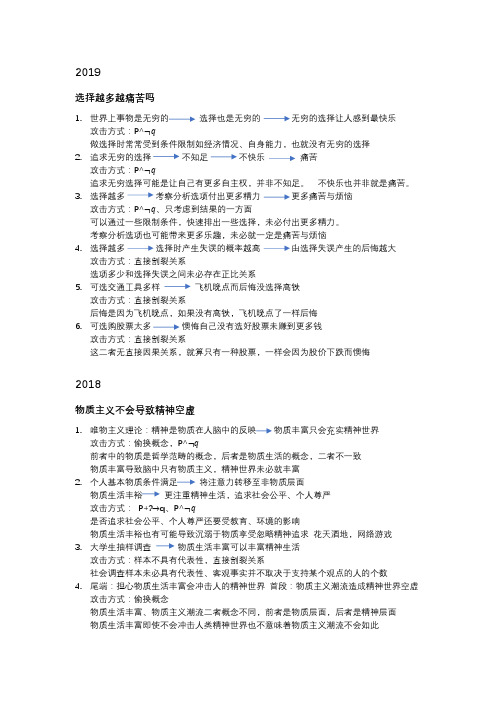 2010-2019管理类联考论证有效性分析  分析角度总结