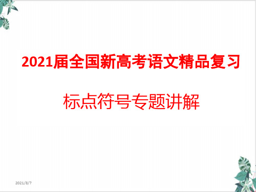 新高考标点符号专题讲解