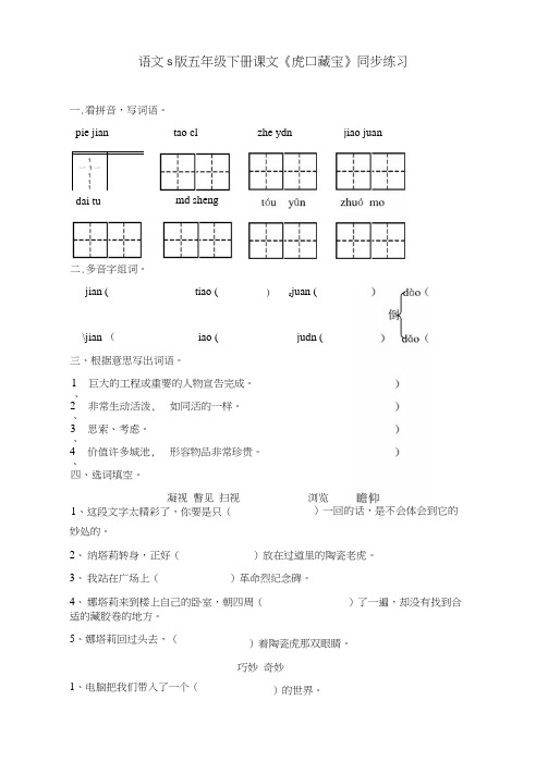 语文s版五年级下册课文《虎口藏宝》同步练习