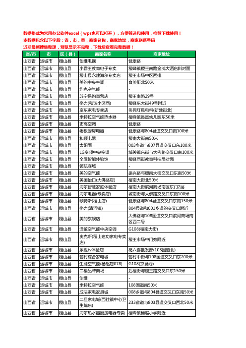 2020新版山西省运城市稷山县家用电器工商企业公司商家名录名单联系电话号码地址大全169家