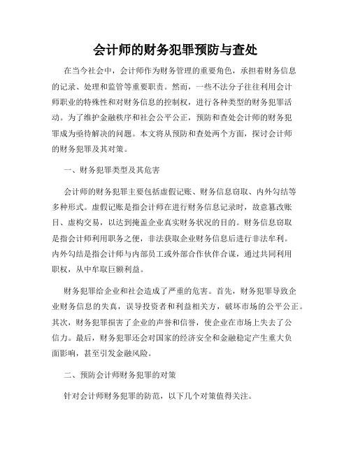 会计师的财务犯罪预防与查处