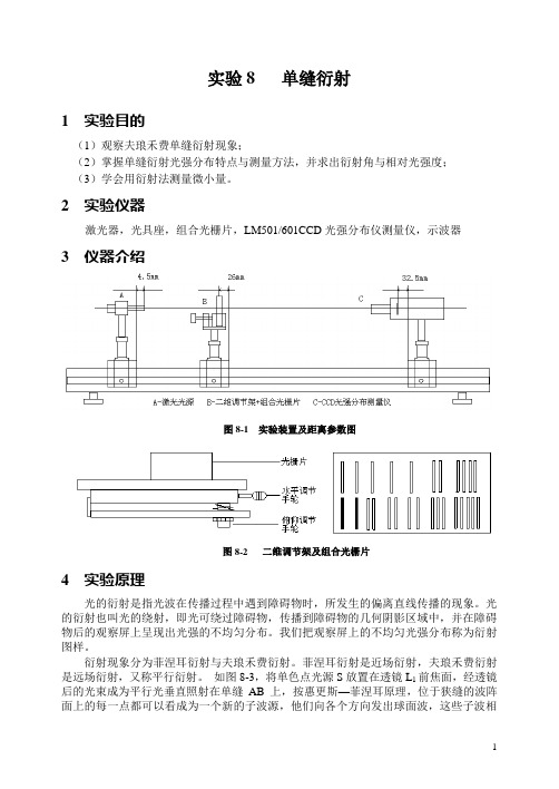 单缝衍射仪实验