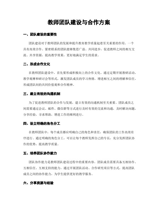 教师团队建设与合作方案