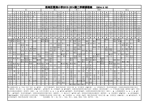 景润小学课程表2014年3月11日