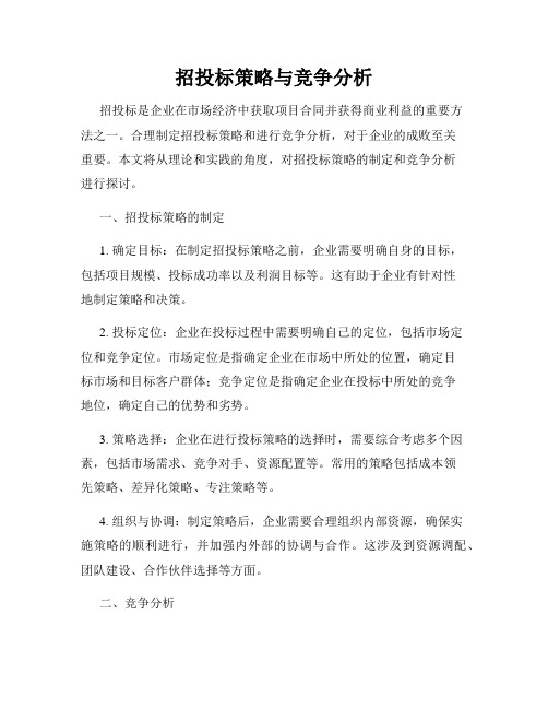 招投标策略与竞争分析