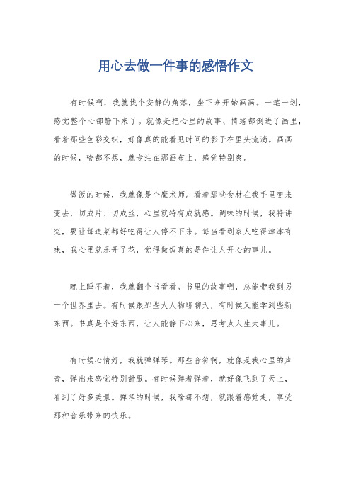 用心去做一件事的感悟作文