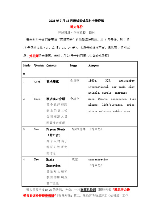 环球雅思7月雅试探试考情咨询