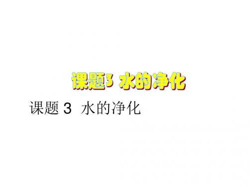 九年级化学上册 第三单元课题3水的净化课件 人教新课