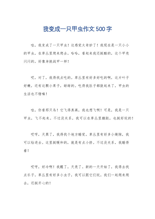 我变成一只甲虫作文500字