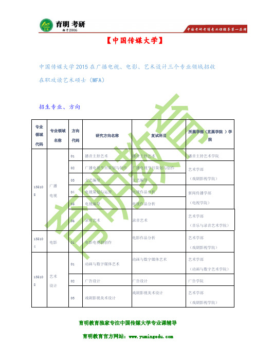 中国传媒大学电视编导在职艺术硕士MFA考研复试分数线 复试经验 模拟面试