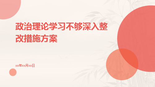 政治理论学习不够深入整改措施方案