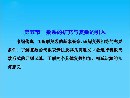 【课堂新坐标】(安徽专用)高考数学(理)一轮总复习课件第四章平面向量与复数 第5节 数系的扩充与