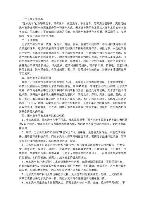 无水洗车项目实施分析