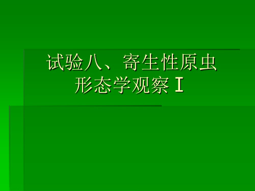 第八章  试验八  寄生性原虫形态学观察Ⅰ