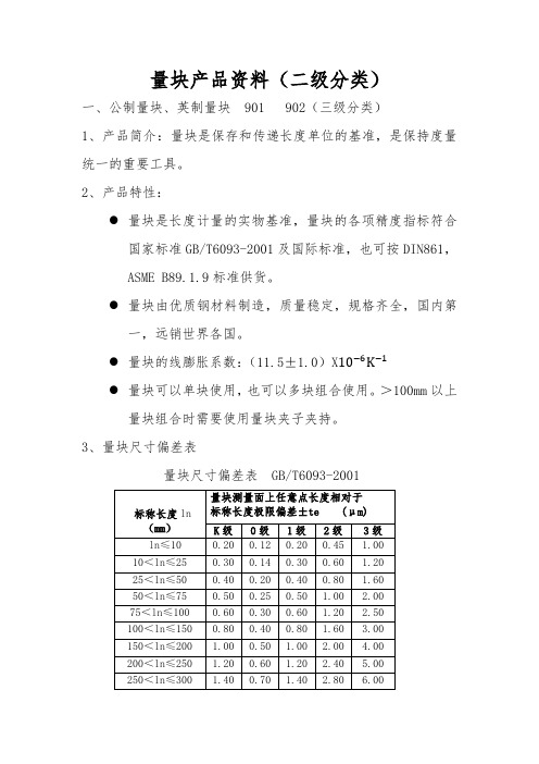 量块资料