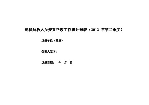 安置帮教报表