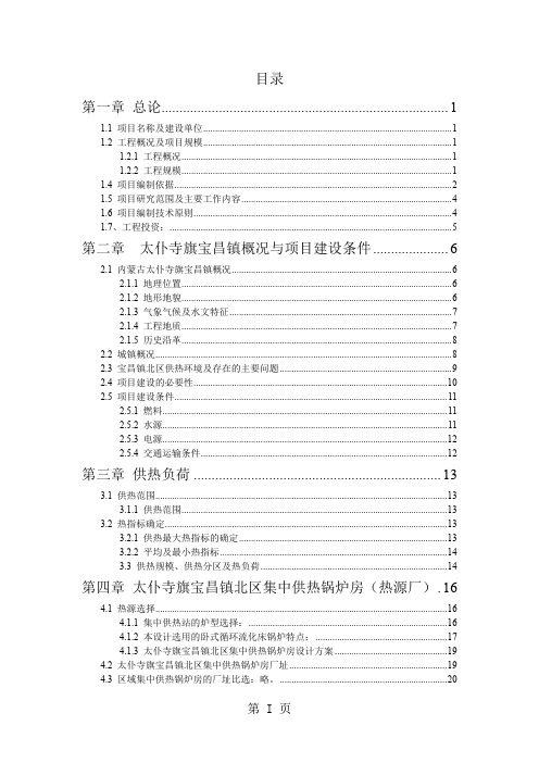 集中供热项目可行性研究报告word精品文档65页