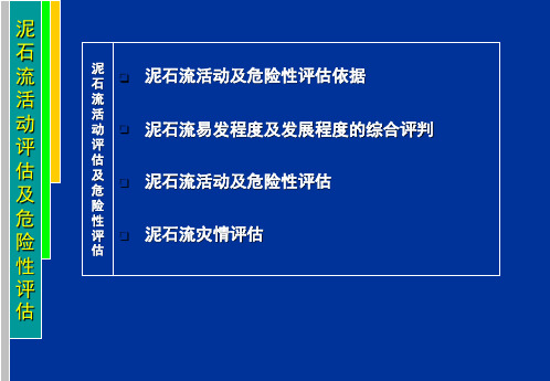 泥石流活动及危险性评估